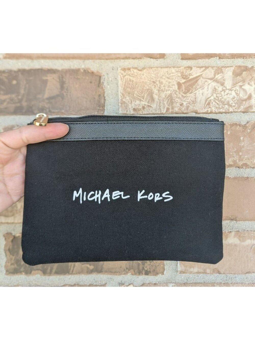 Michael Kors Canvas Travel Makeup Multipurpose Pouch Black